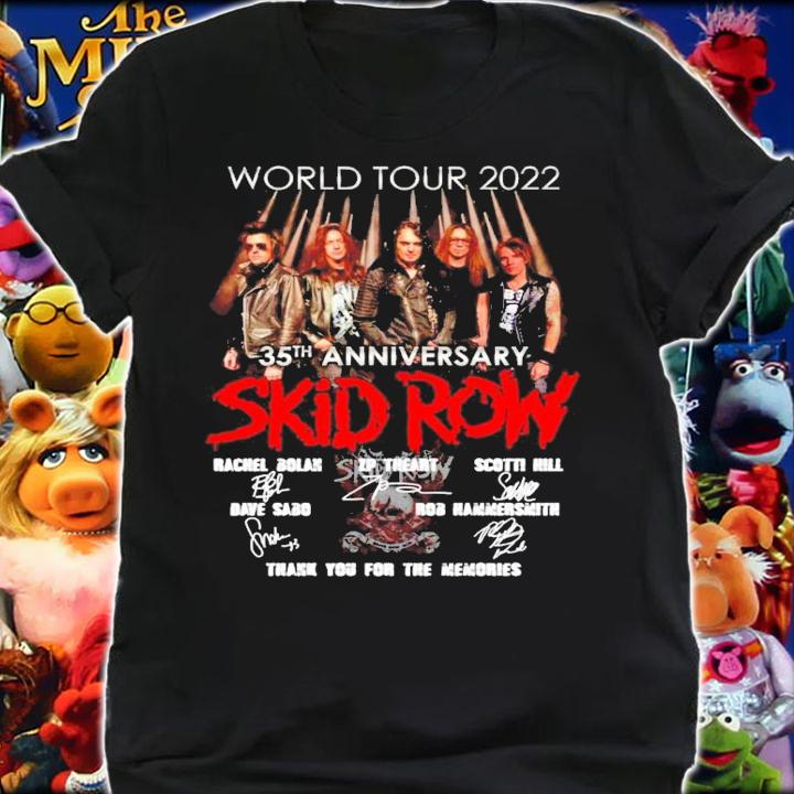 World tour 2022 35th anniversary Skid Row signatures shirt shirt