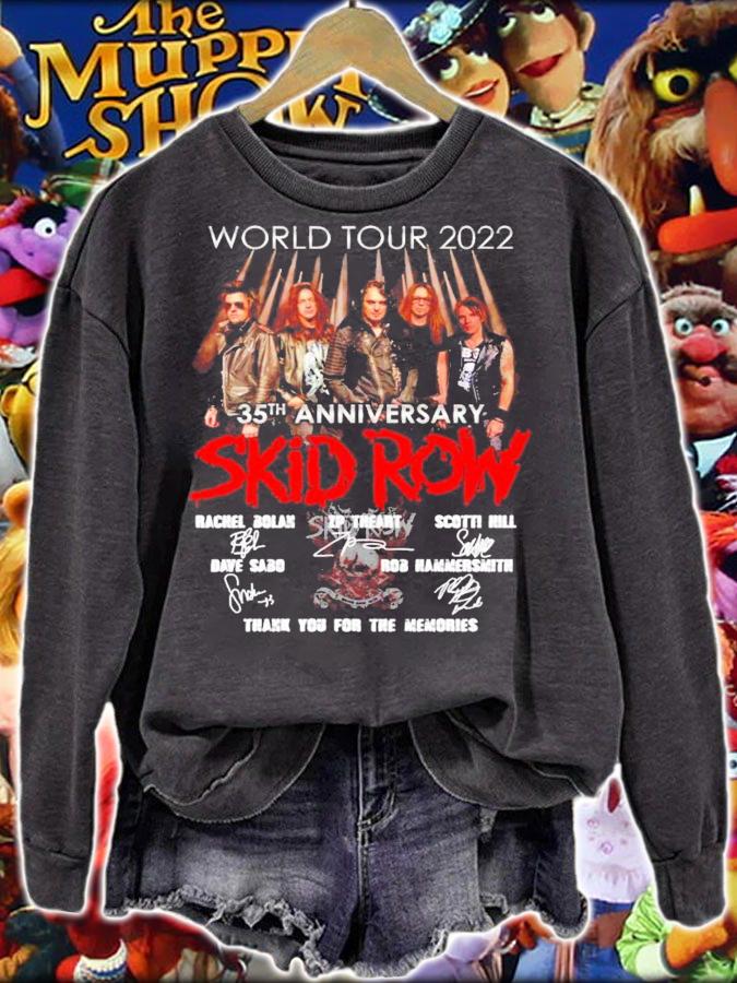 World tour 2022 35th anniversary Skid Row signatures shirt sweatshirt