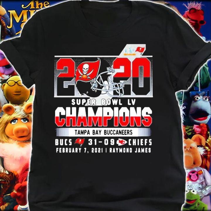 2020 LIV Super Bowl Champions Bucs 31-09 Chiefs football t-shirt