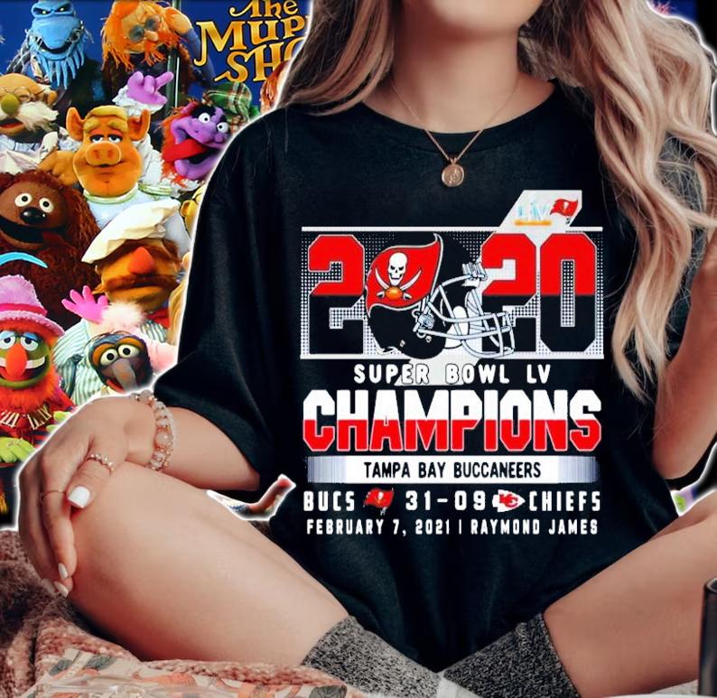 2020 LIV Super Bowl Champions Bucs 31-09 Chiefs football t-shirt