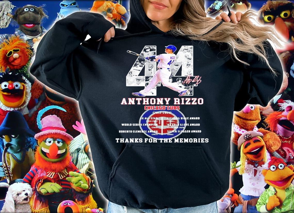 44 Anthony Rizzo Chicago Cubs 2012-2021 thank for the memories signature T-shirt