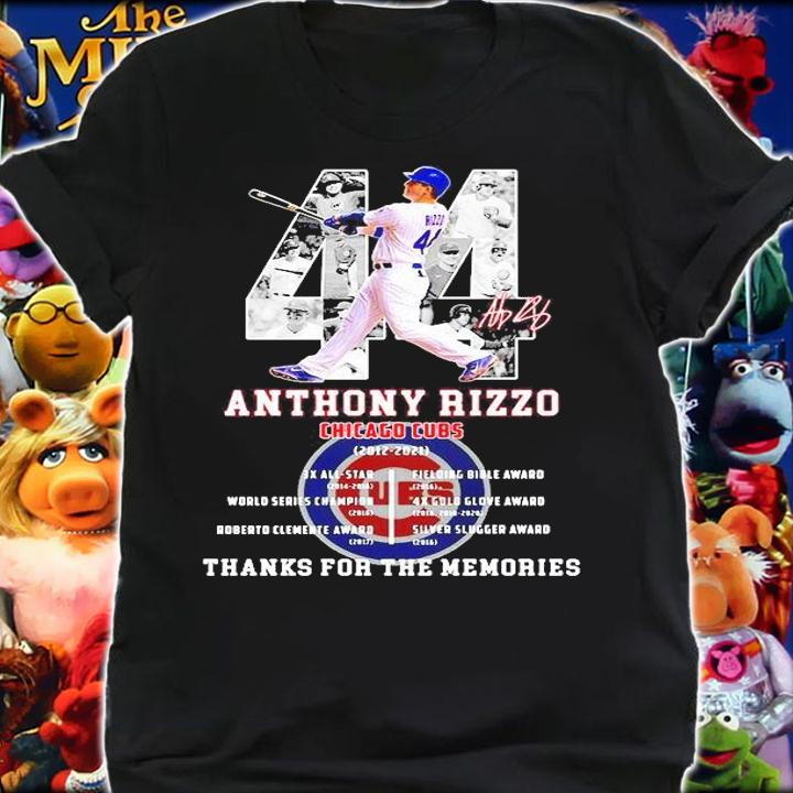 44 Anthony Rizzo Chicago Cubs 2012-2021 thank for the memories signature T-shirt