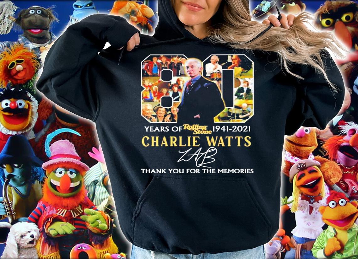 80 years Rolling Stone 1941-2021 Charlie Watts signature shirt hoodie
