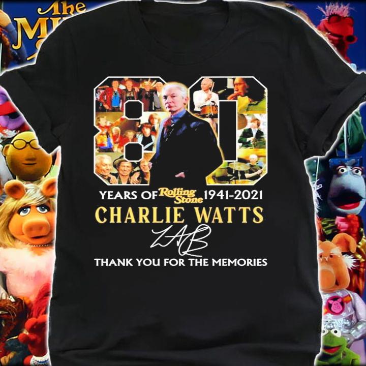 80 years Rolling Stone 1941-2021 Charlie Watts signature shirt shirt