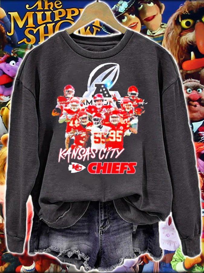 AFC Champions Kansas City Chiefs signatures shirt sweatshirt