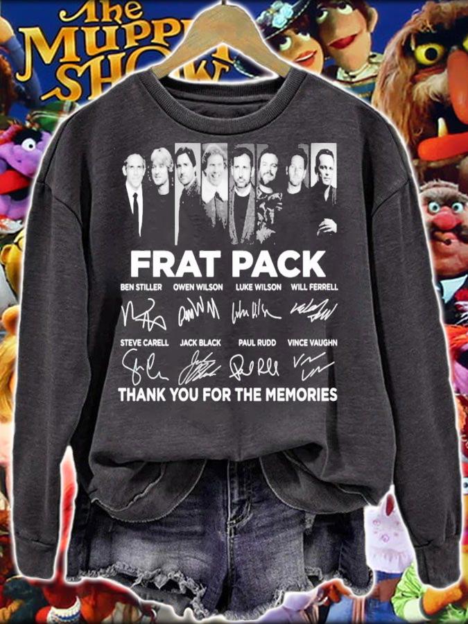 Frat Pack signatures thank you for the memories shirt sweatshirt