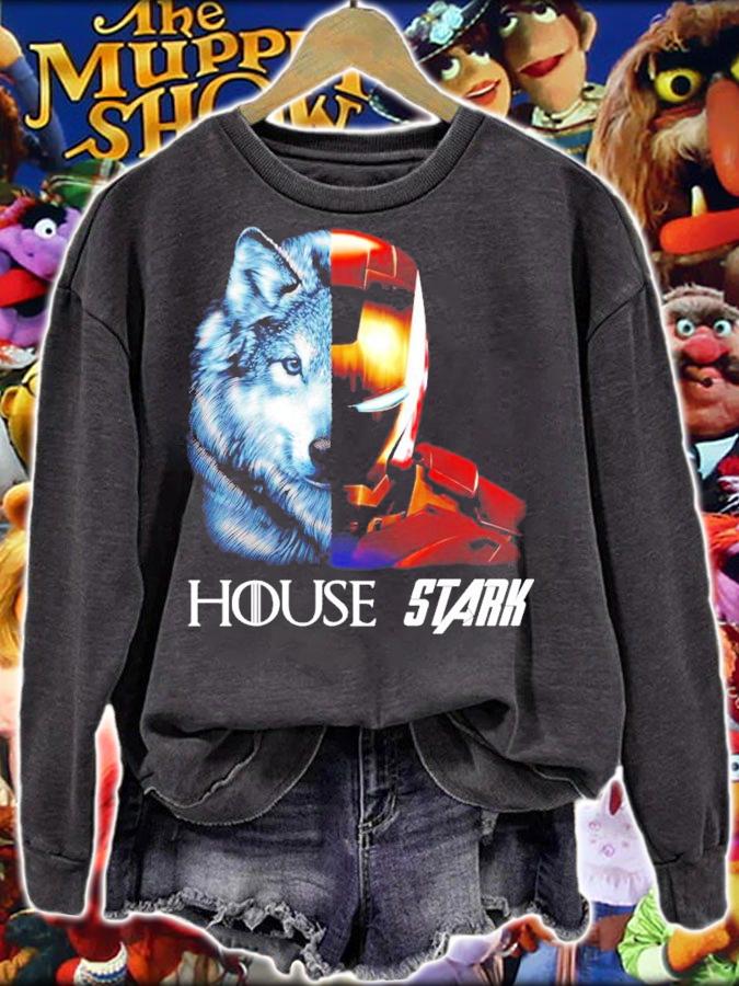 Game of Thrones House Stark Wolf and Tony Stark Iron Man shirt sweatshirt