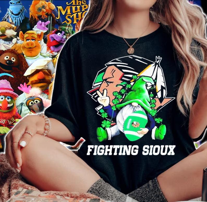 Gnome hug North Dakota Fighting Sioux shirt woman shirt