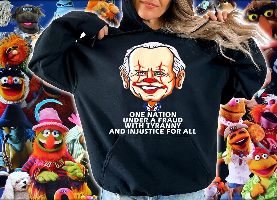 One Nation Under A Fraud With Tyranny Biden Anti Biden Cartoon Biden Clown shirt hoodie