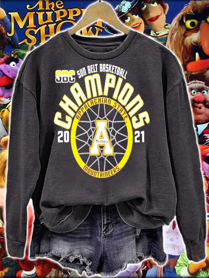 SCB sun belt basketball Champions 2021 Appalachian State Mountaineers shirt sweatshirt