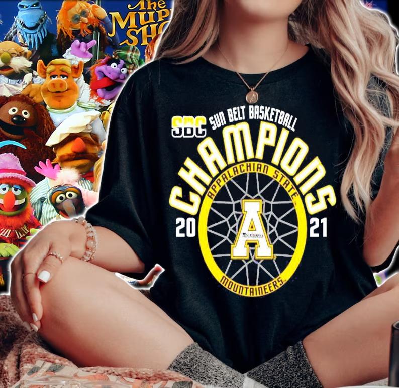SCB sun belt basketball Champions 2021 Appalachian State Mountaineers shirt woman shirt