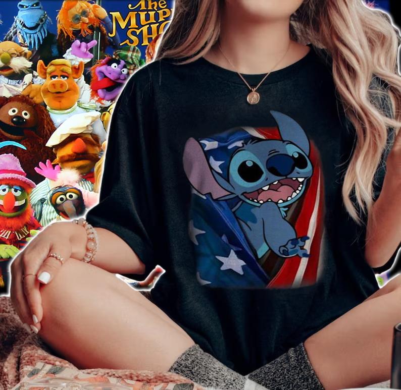 4th July independence day stitch capes American flag shirt