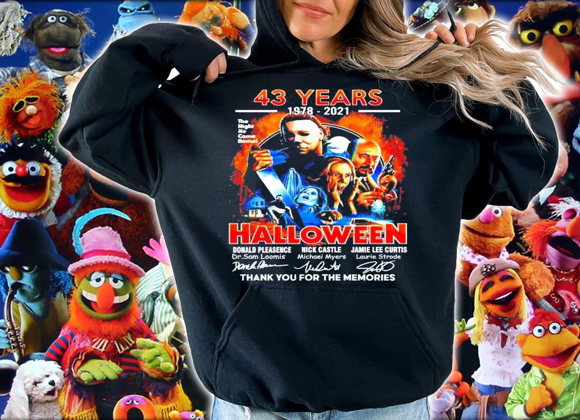43 years 1978 2021 Halloween thank you for the memories shirt hoodie