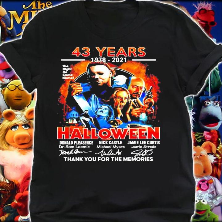43 years 1978 2021 Halloween thank you for the memories shirt shirt