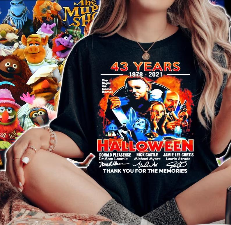 43 years 1978 2021 Halloween thank you for the memories shirt woman shirt