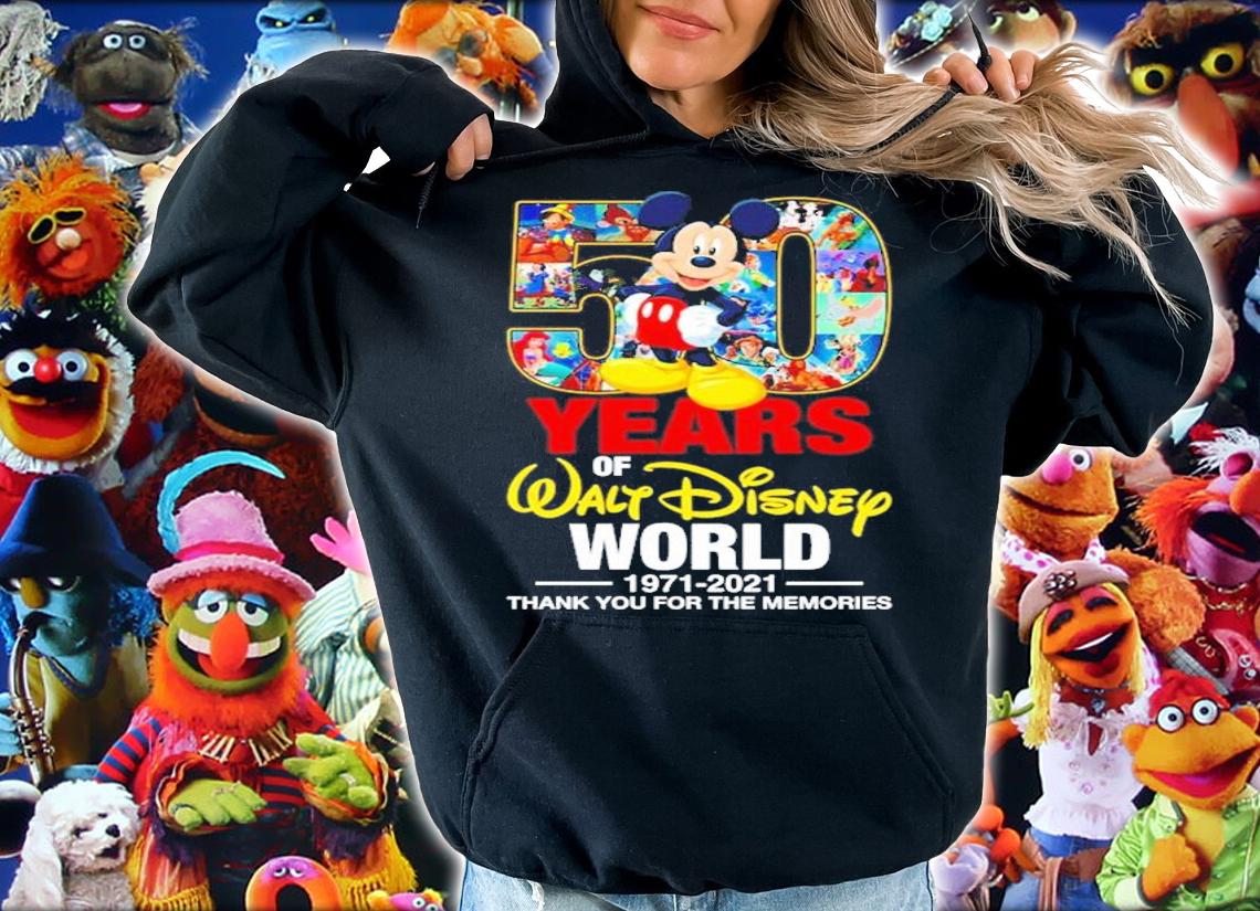 50 years of Walt Disney World 1971 2021 thank you for the memories shirt hoodie