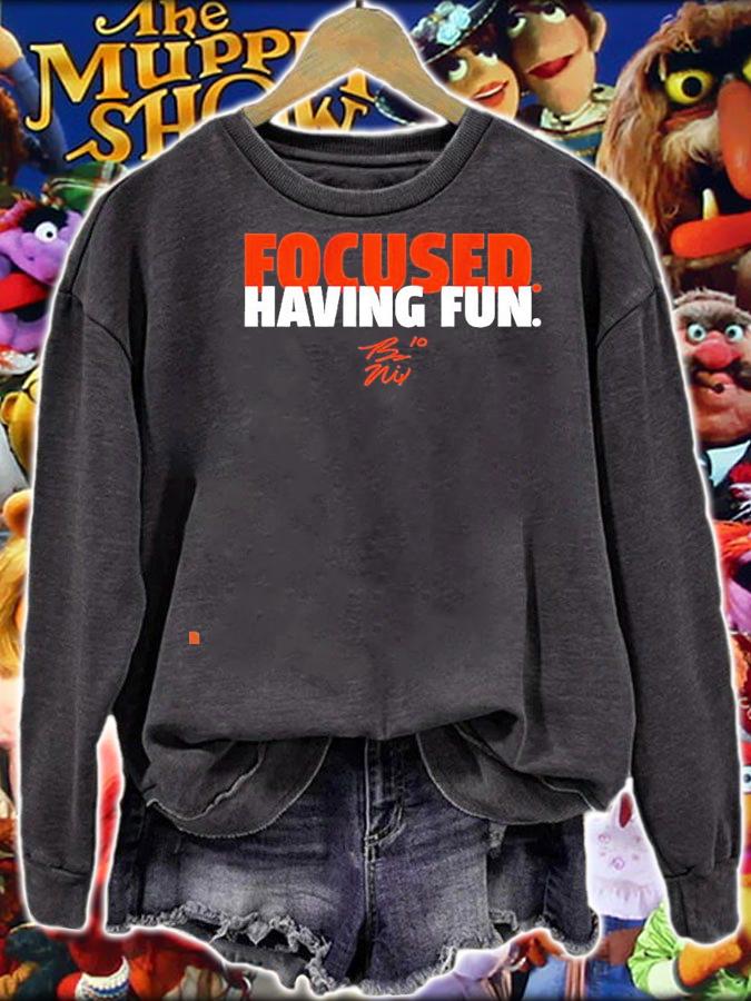 Bo Nix focused having fun shirt sweatshirt