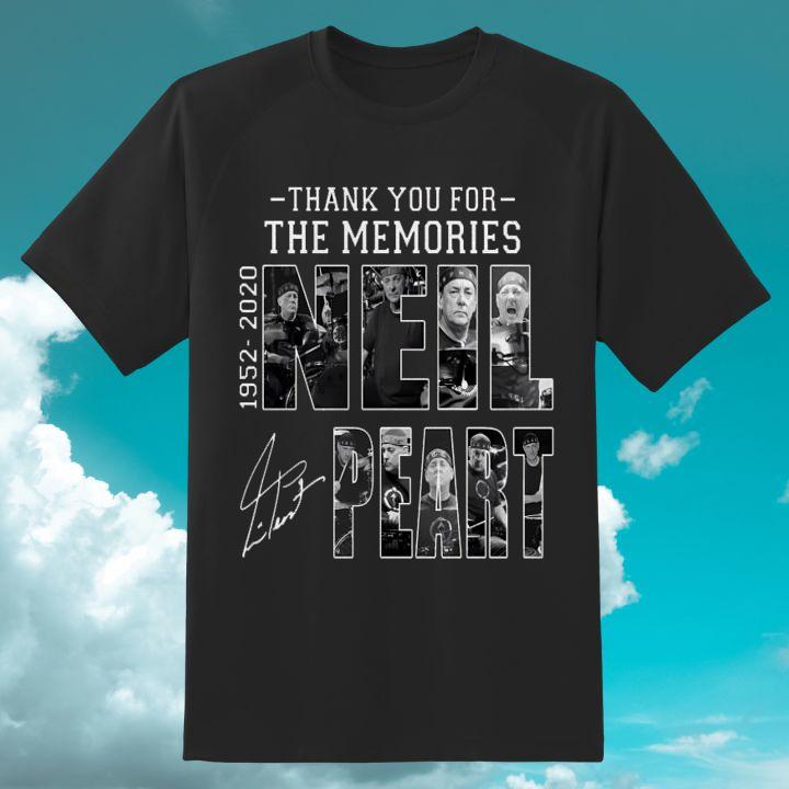 Neil Peart 1952-2020 Autograph Thank You For The Memories T-Shirt