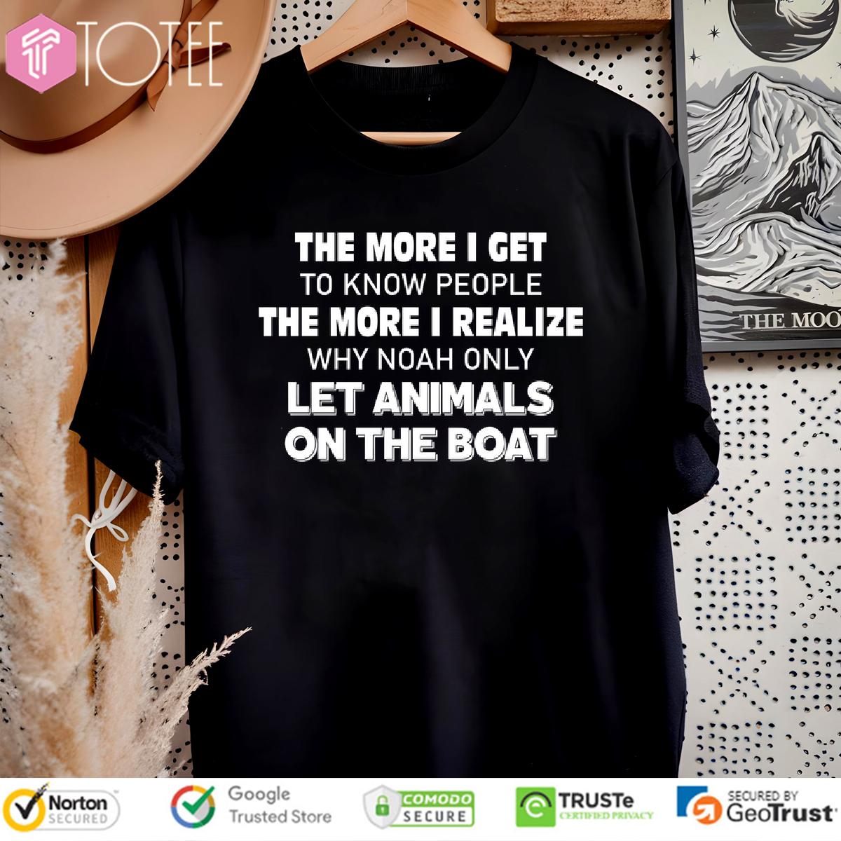Noah's Ark Shirt: Funny Sarcastic Tee for Introverts & Animal Lovers