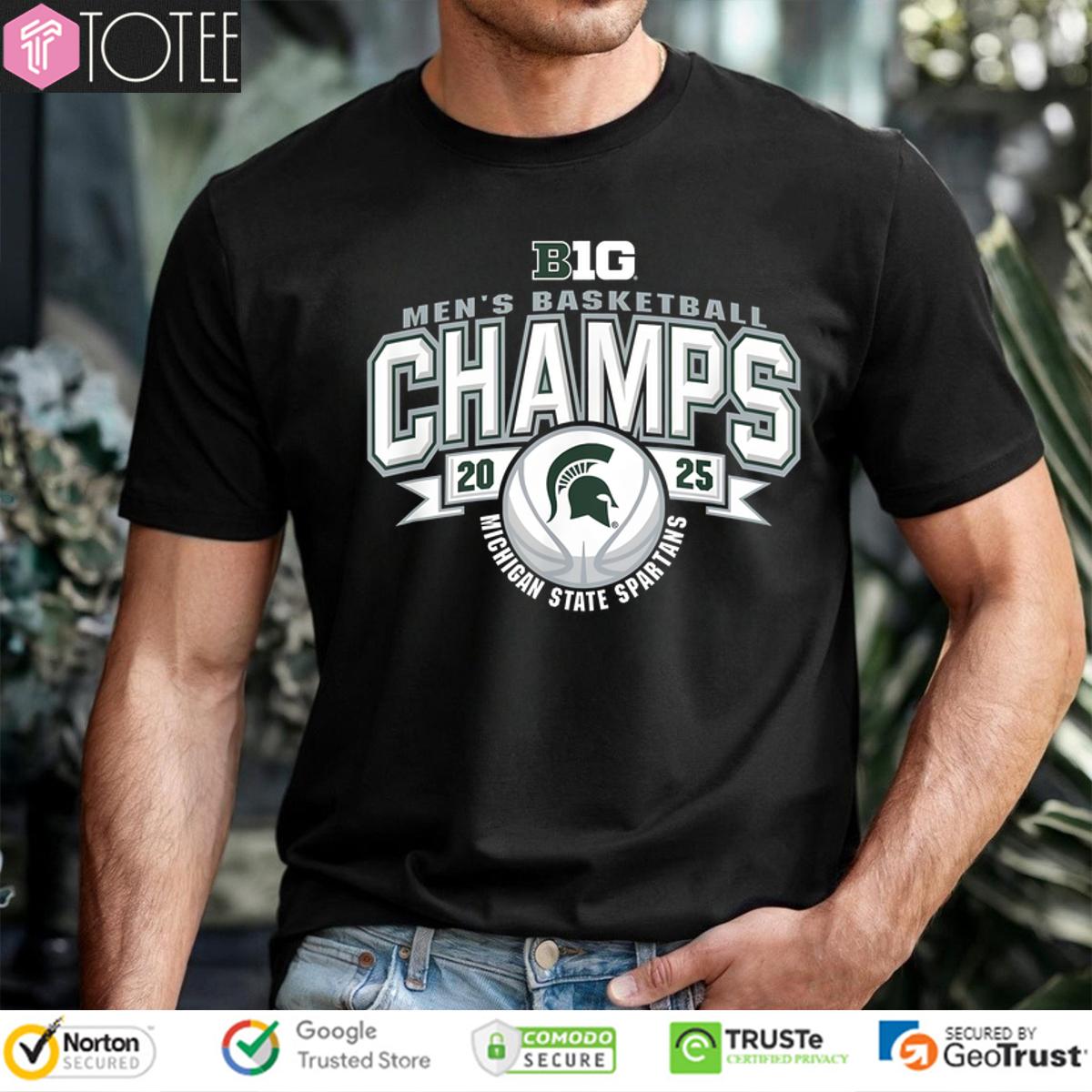 Michigan State Spartans Big 10 Mens Basketball Champs 2025 Shirt