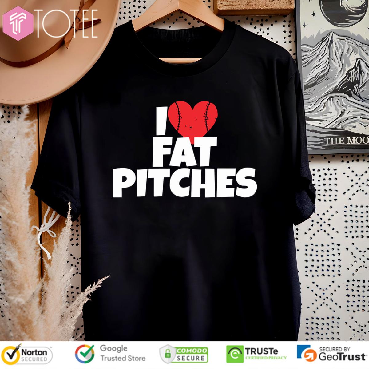 I Love Fat Pitches Baseball Heart Shirt