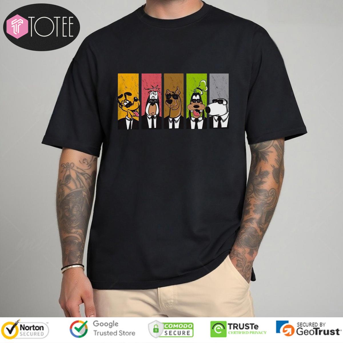 Cartoon Dogs Pluto Scooby Doo Goofy Parody MIB T-Shirt