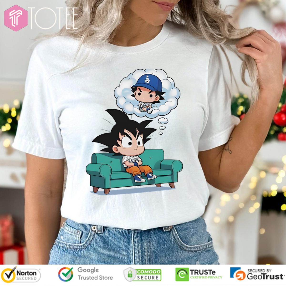 Goku Dodgers Imagine Shohei Ohtani Couch Dragon Ball Shirt