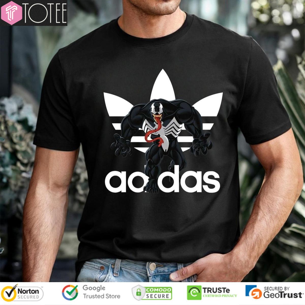 Marvel Venom Parody Adidas Logo T-Shirt