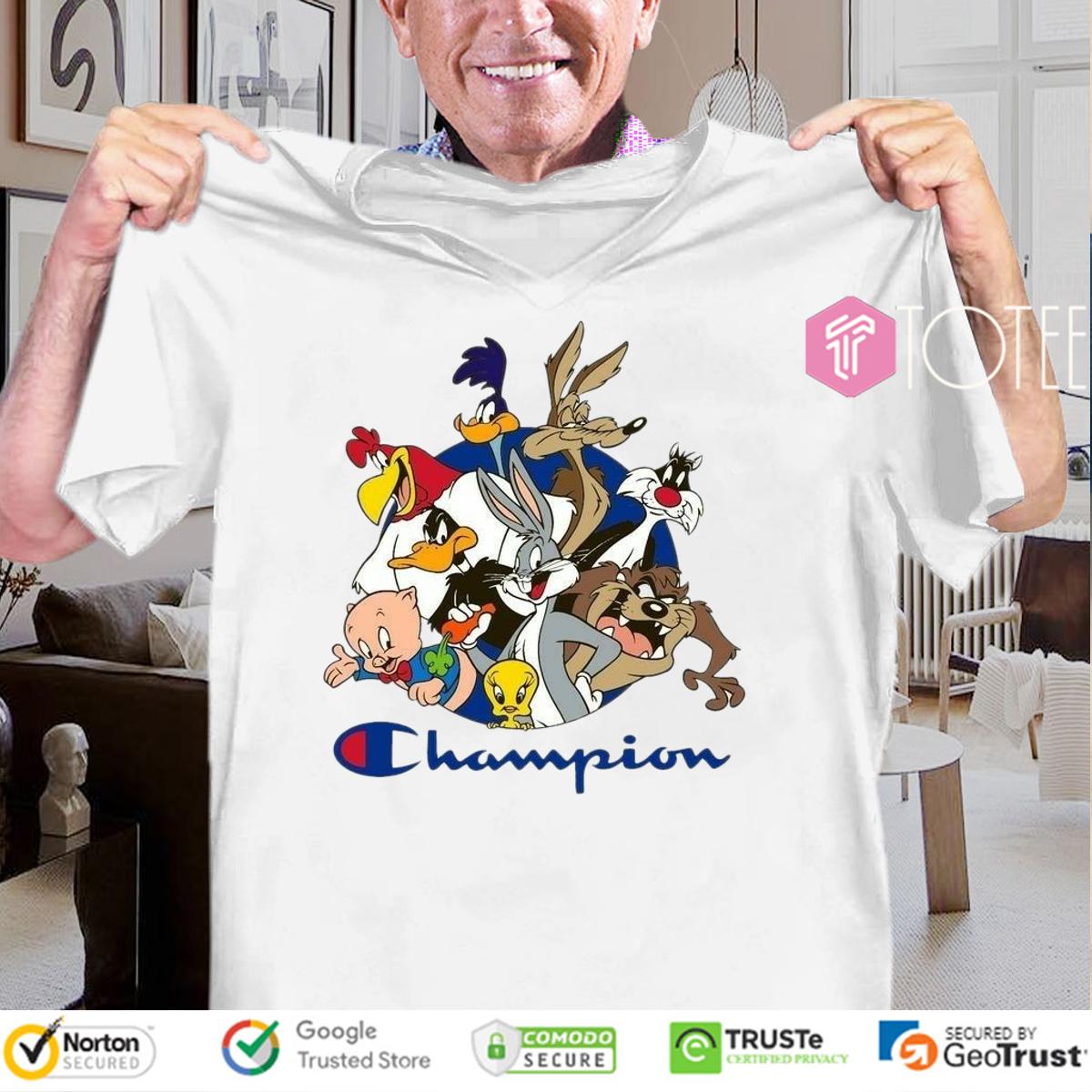 Looney Tunes Characters Parody Champion Logo T-Shirt