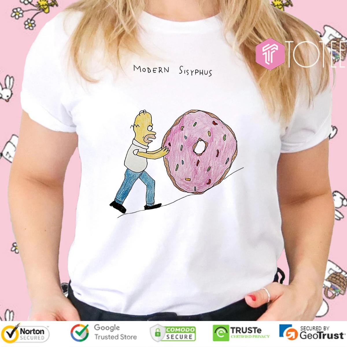 Homer Simpson Modern Sisyphus Donut T-Shirt