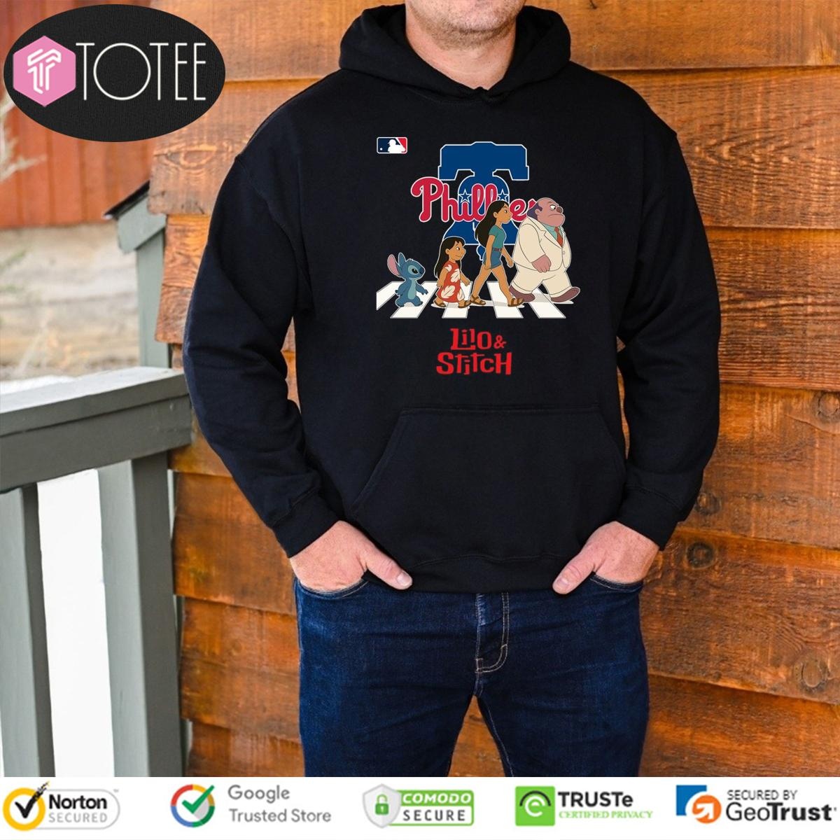 Lilo And Stitch Abbey Road Philadelphia Phillies Baseball Hoodie