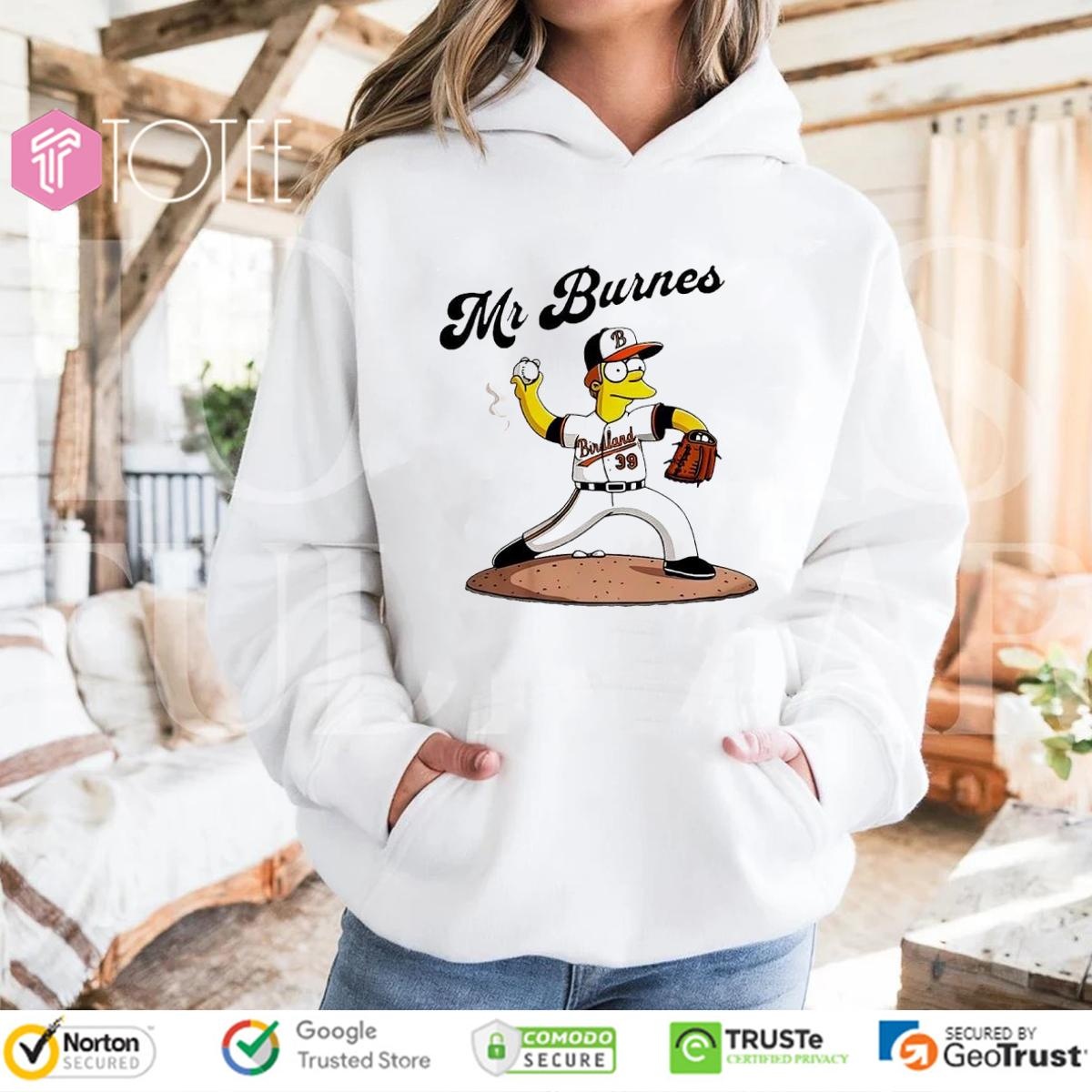 The Simpsons Mr Corbin Burnes Baltimore Orioles Baseball Hoodie