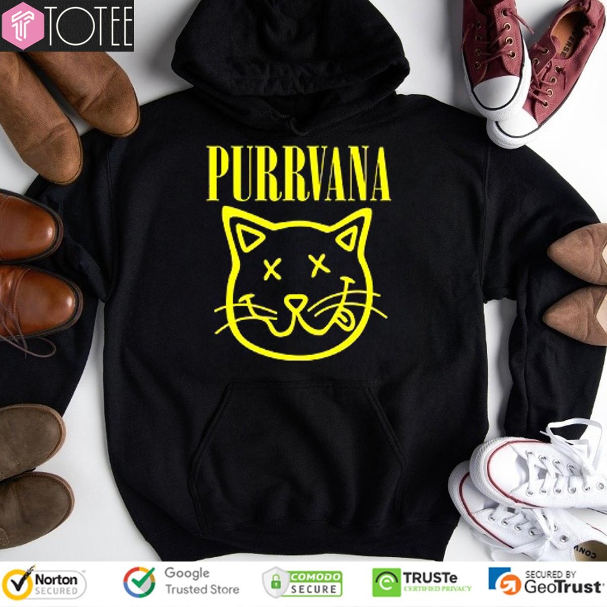 Purrvana Parody Cat Purr Nirvana Hoodie