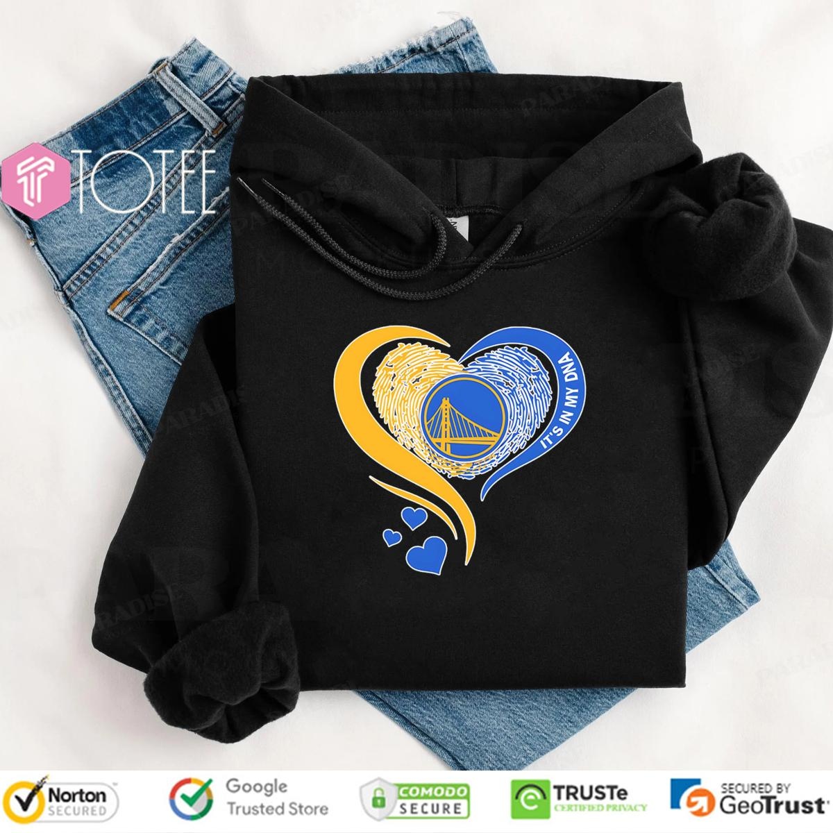 Its In My Dna Golden State Warriors Nba Basketball Heart Hoodie