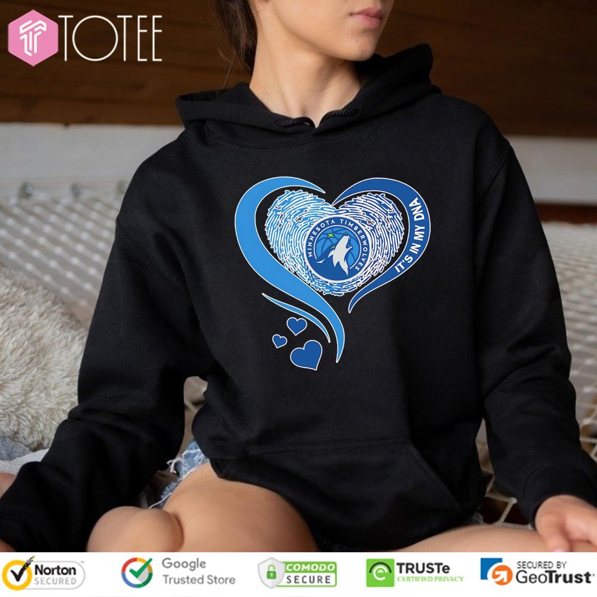Its In My Dna Minnesota Timberwolves Nba Basketball Heart Hoodie