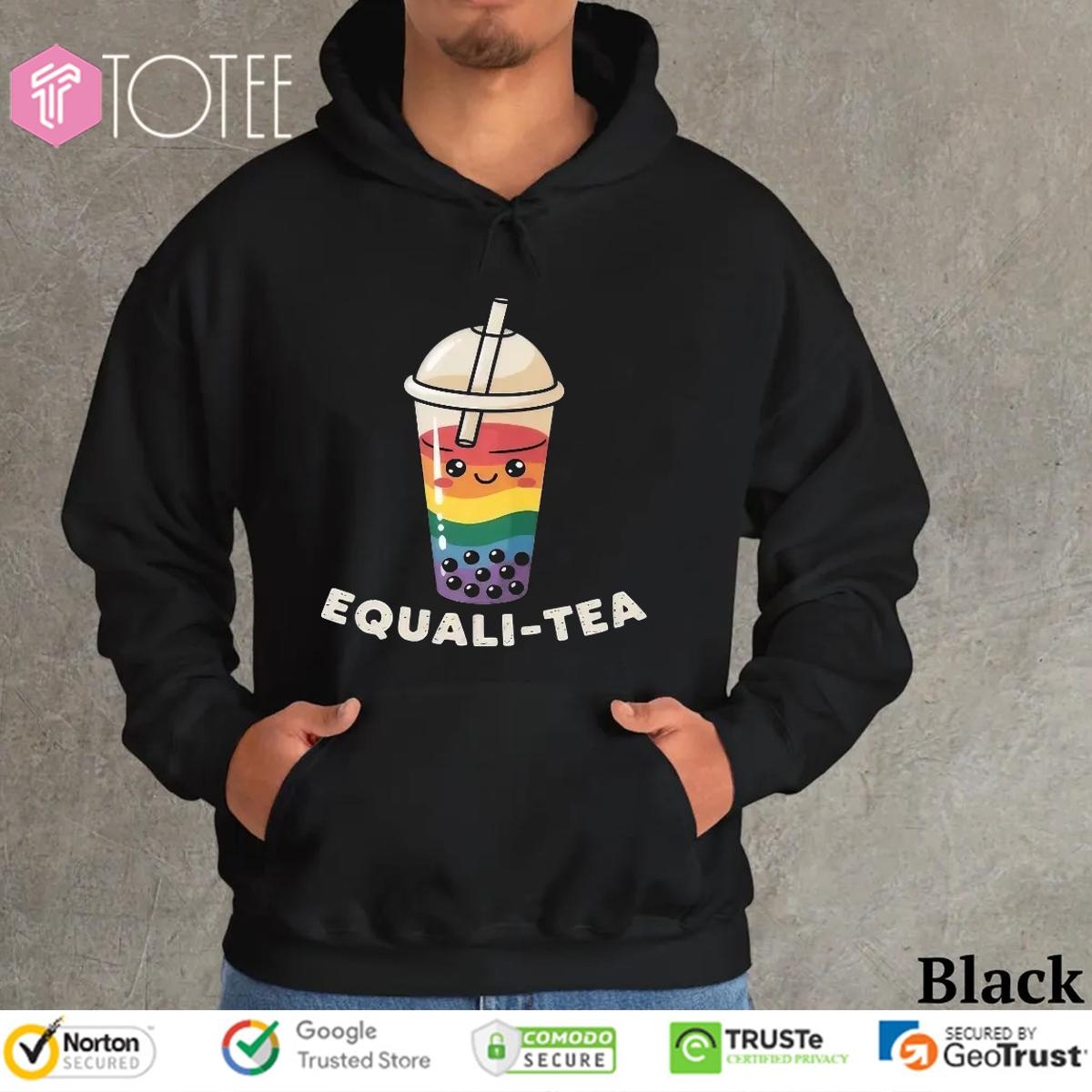 Boba Bubble Milk Tea Equali-Tea Lgbt Pride Rainbow Hoodie