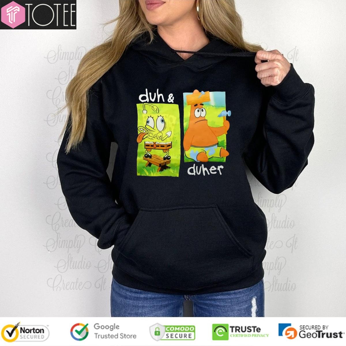 Duh And Duher Spongebob Squarepants Graphic Hoodie