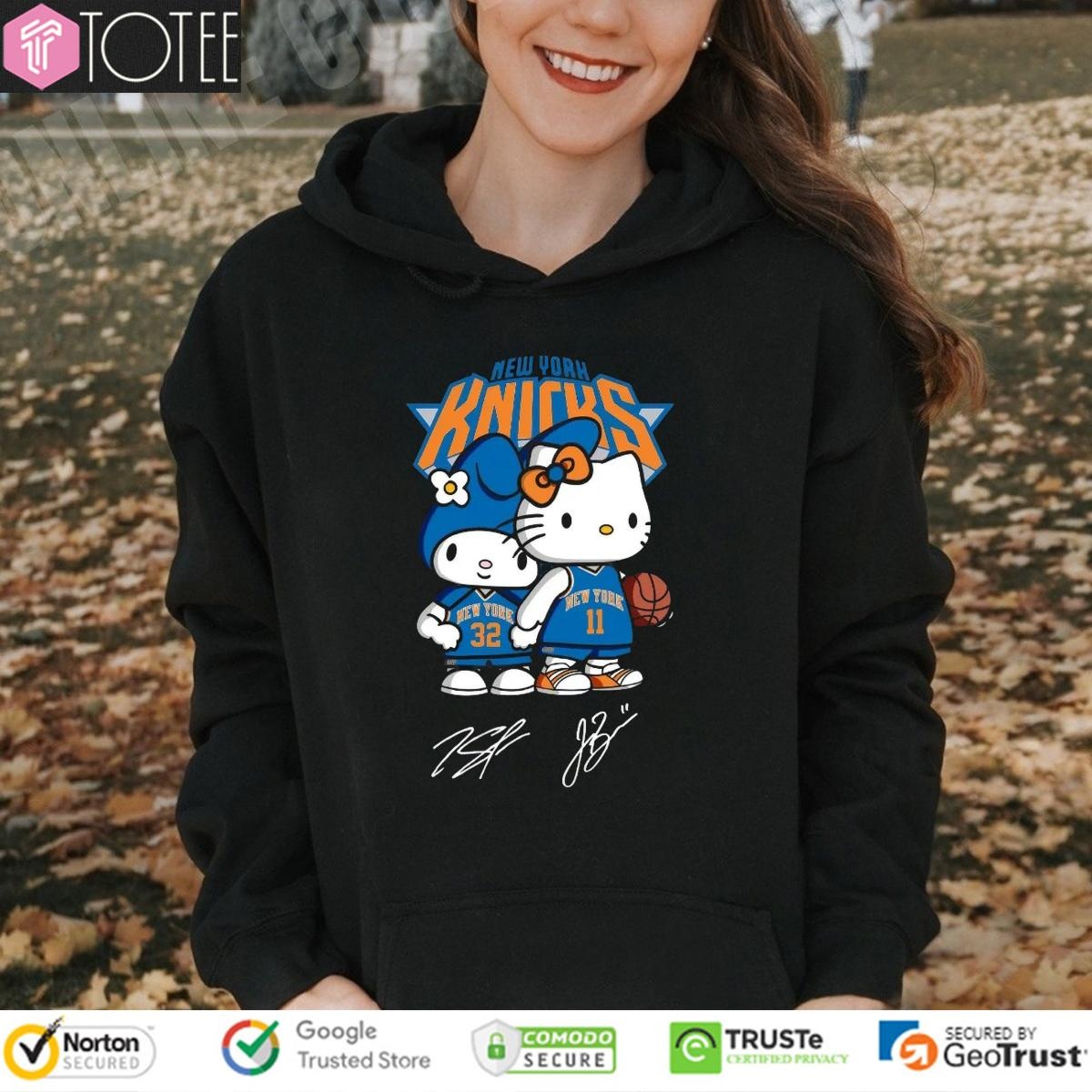 Hello Kitty New York Knicks Karl-Anthony Towns Jalen Brunson Signatures Hoodie