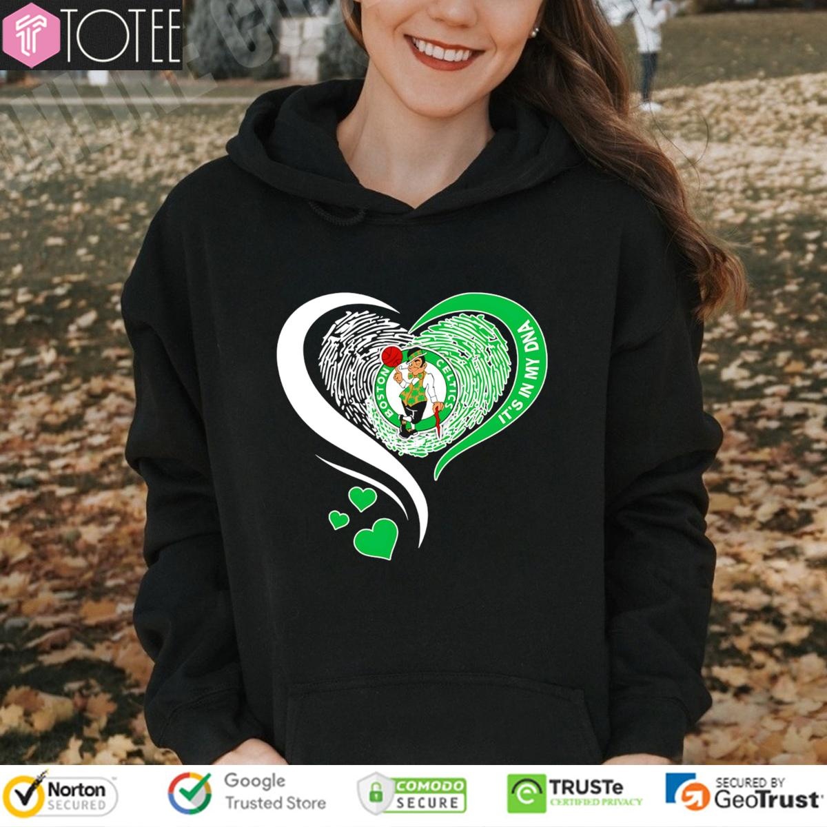 Its In My Dna Boston Celtics Nba Basketball Heart Hoodie