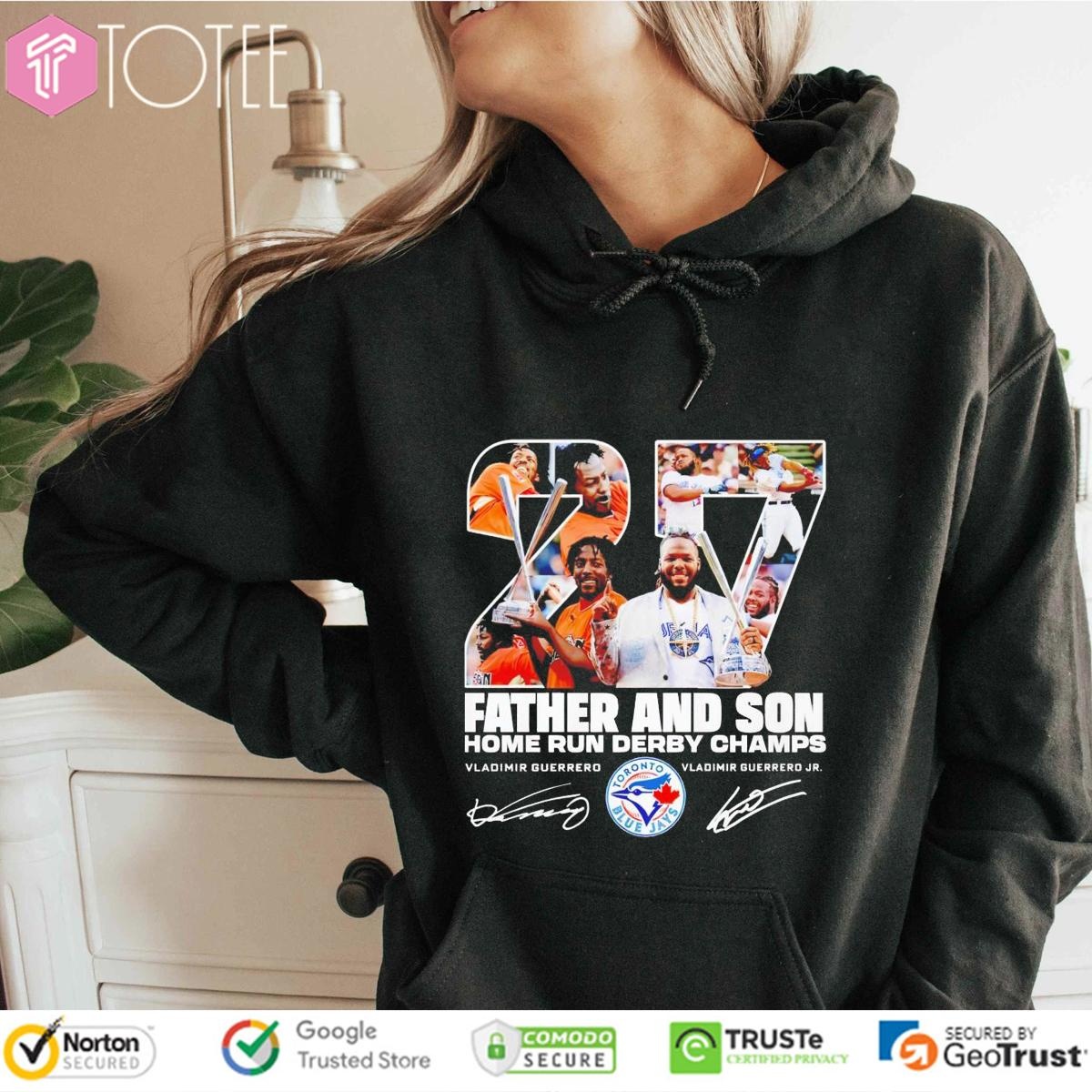 Vladimir Guerrero Father And Son Home Run Derby Champs Blue Jays Signatures Hoodie