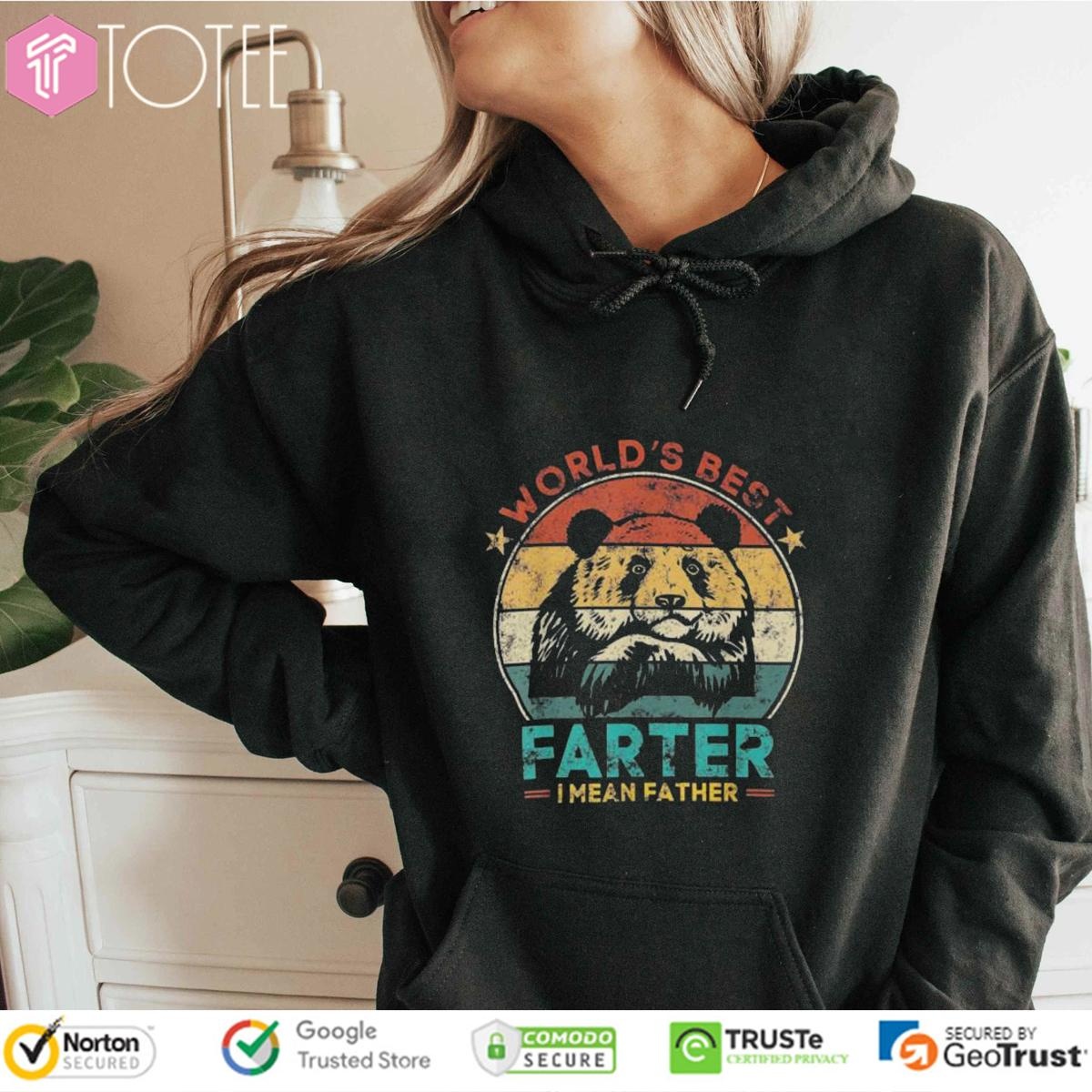 Worlds Best Farter I Mean Father Panda Bear Fathers Day Vintage Hoodie