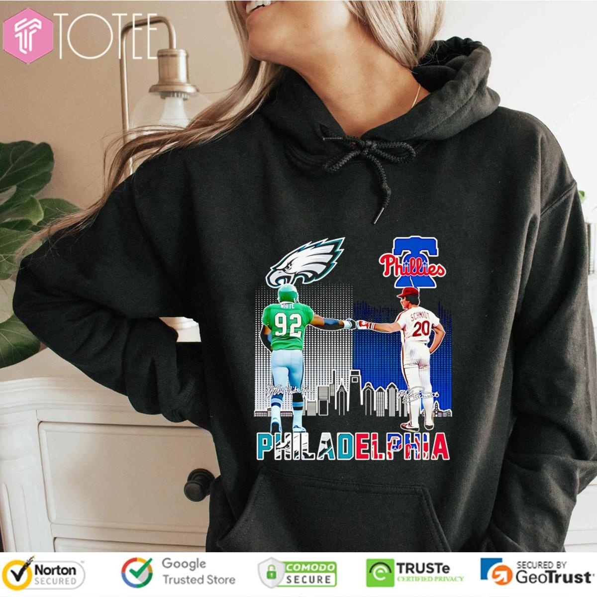 Reggie White Mike Schmidt Philadelphia Sports Teams Eagles Phillies Hoodie