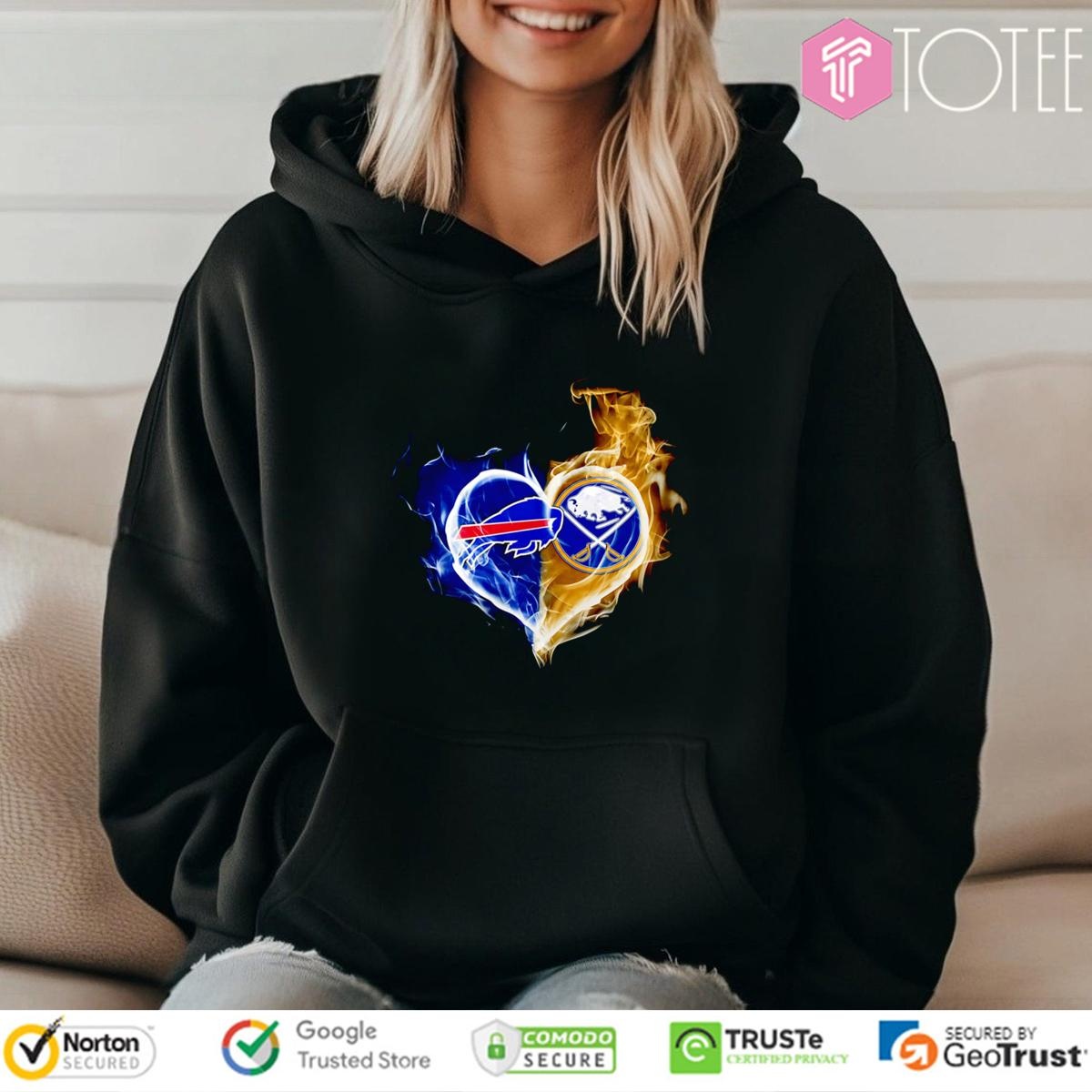 Smoke Heart Buffalo Bills Buffalo Sabres Hoodie