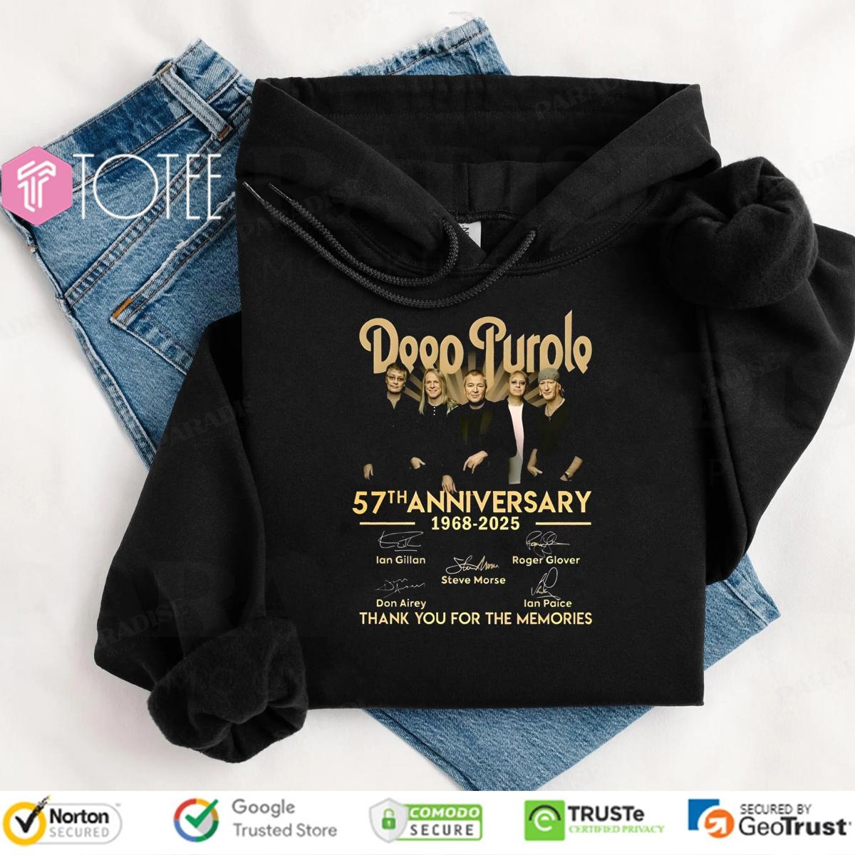 Deep Purple 57Th Anniversary 1968-2025 Signatures Hoodie
