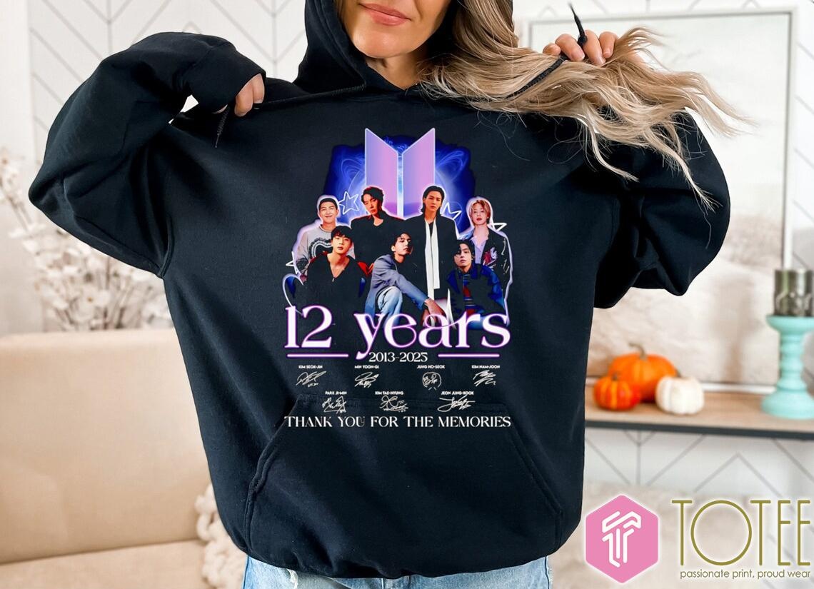 12 Years 2013 2025 Bts Signatures Hoodie