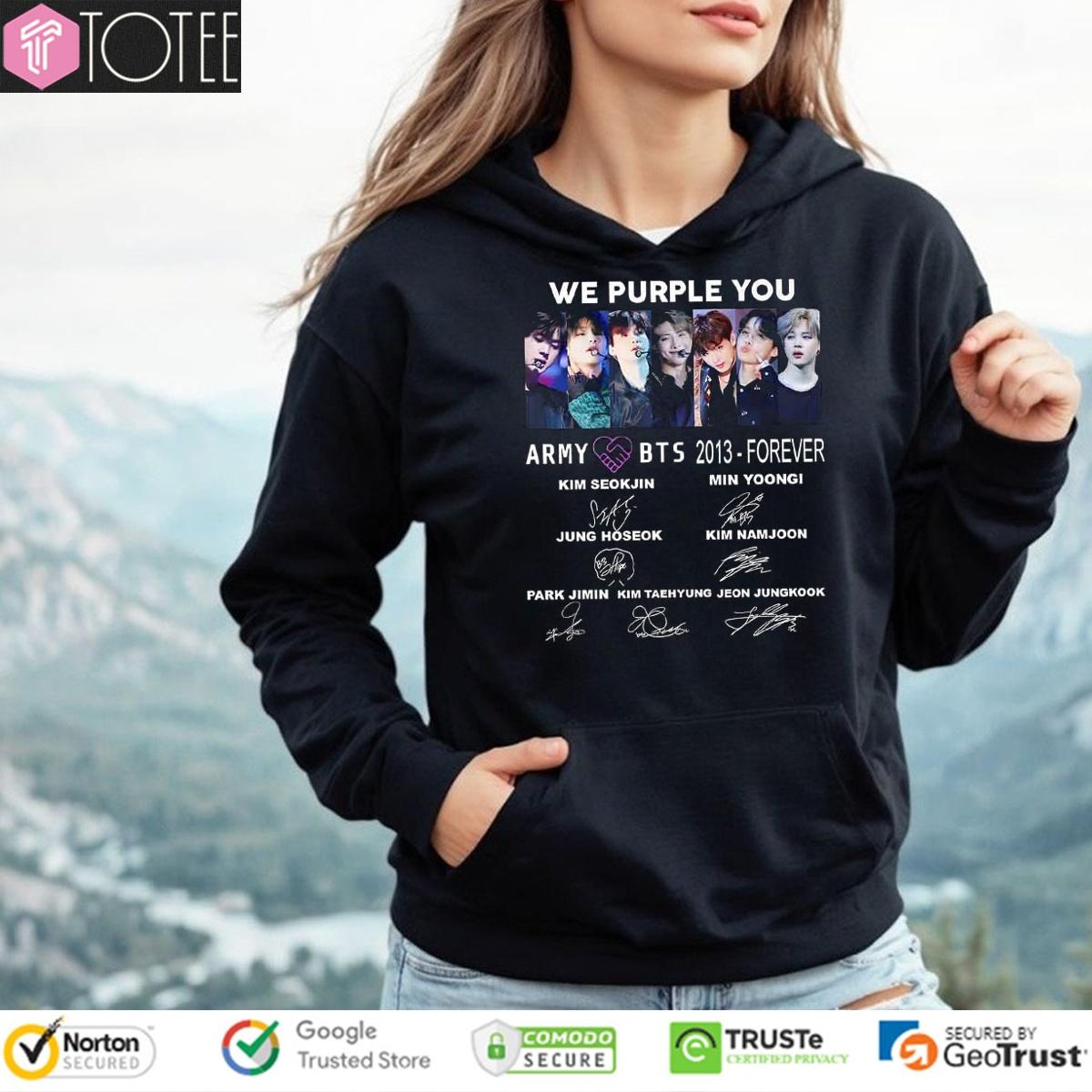 Army Love Bts We Purple You 2013 Forever Signatures Hoodie