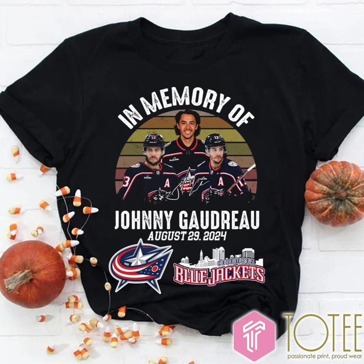 In Memory Of Johnny Gaudreau Blue Jackets Hockey Signature Vintage T-shirt