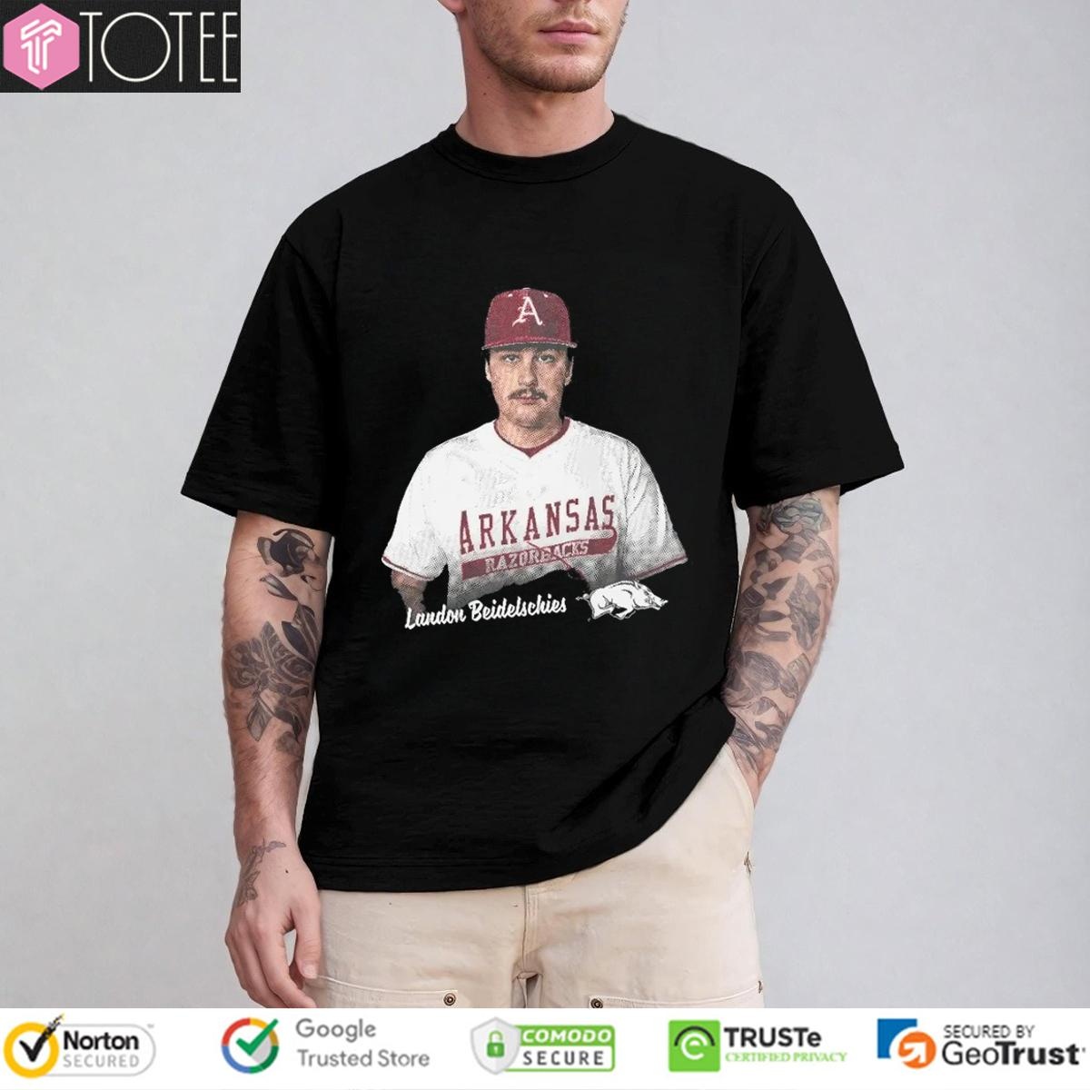 Landon Beidelschies Arkansas Razorbacks Portrait T-shirt