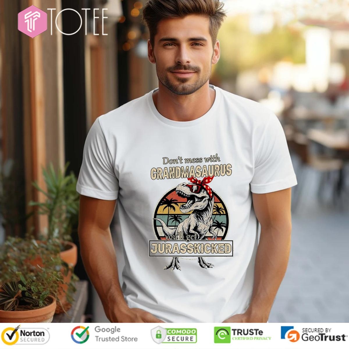 T-Rex Dont Mess With Grandmasaurus Youll Get Jurasskicked Vintage T-shirt