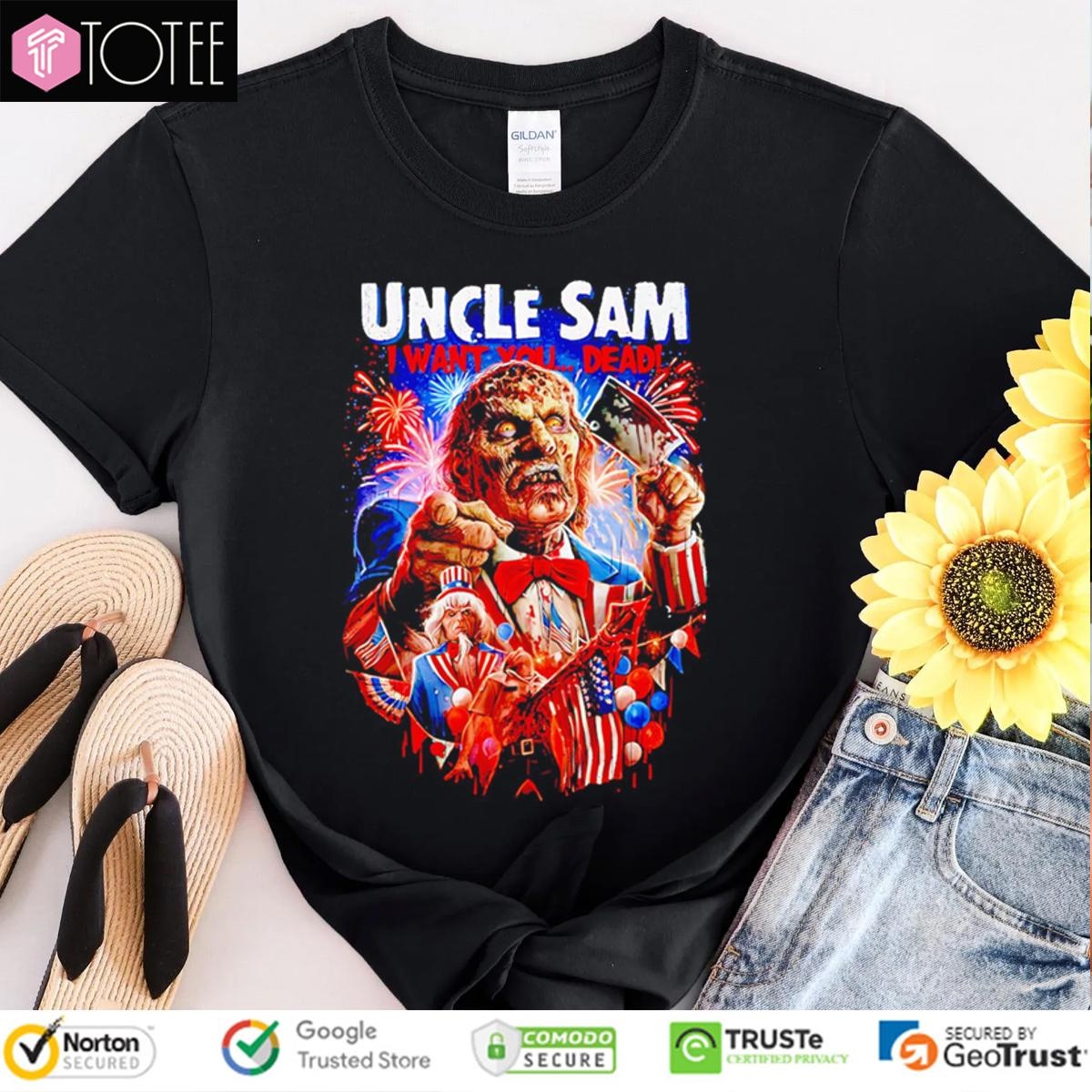 Uncle Sam I Want You Dead 4Th Of July Halloween T-shirt